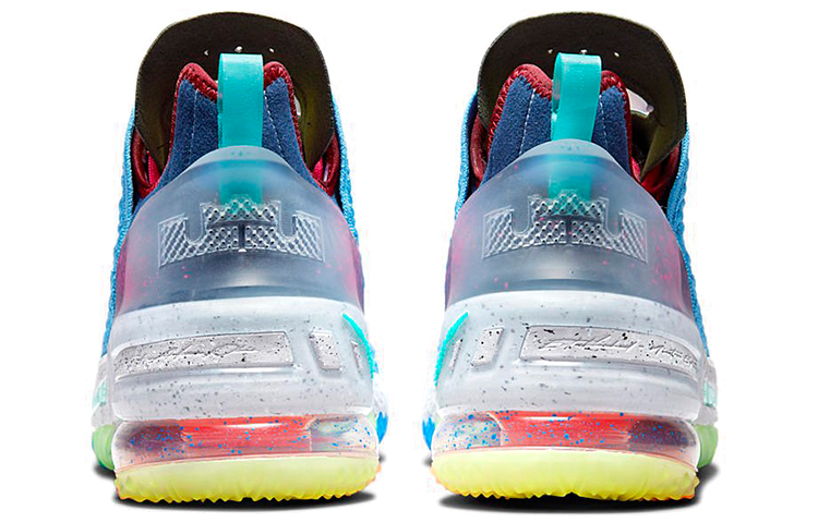Мужские кроссовки Nike Lebron 18 (сине-бело-фиолетовые) — Синий / белый / фиолетовый — фото 5