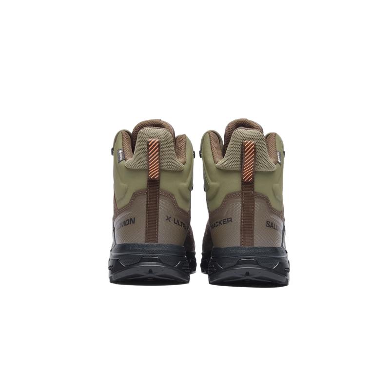 SALOMON Fabric Waterproof And Lightweight Mid top Hiking Shoes Unisex Brown