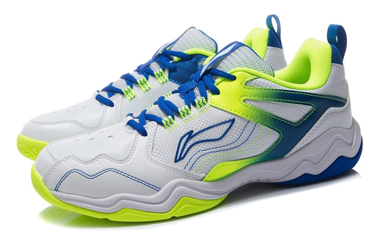Li Ning Cushioning, Wear Resistant Low top Badminton Shoes Men’s White Blue