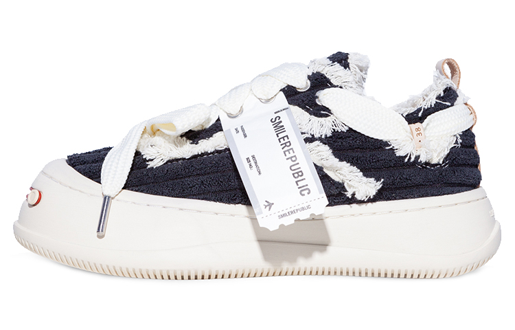 SMILEREPUBLIC Open Ended Smiling Collection Low top Canvas Shoes Unisex Black