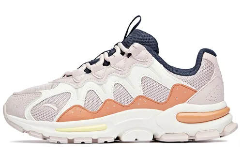 ANTA Chunky Sneakers Women's Low Top Lotus Gray/Ivory White/Salmon Pink