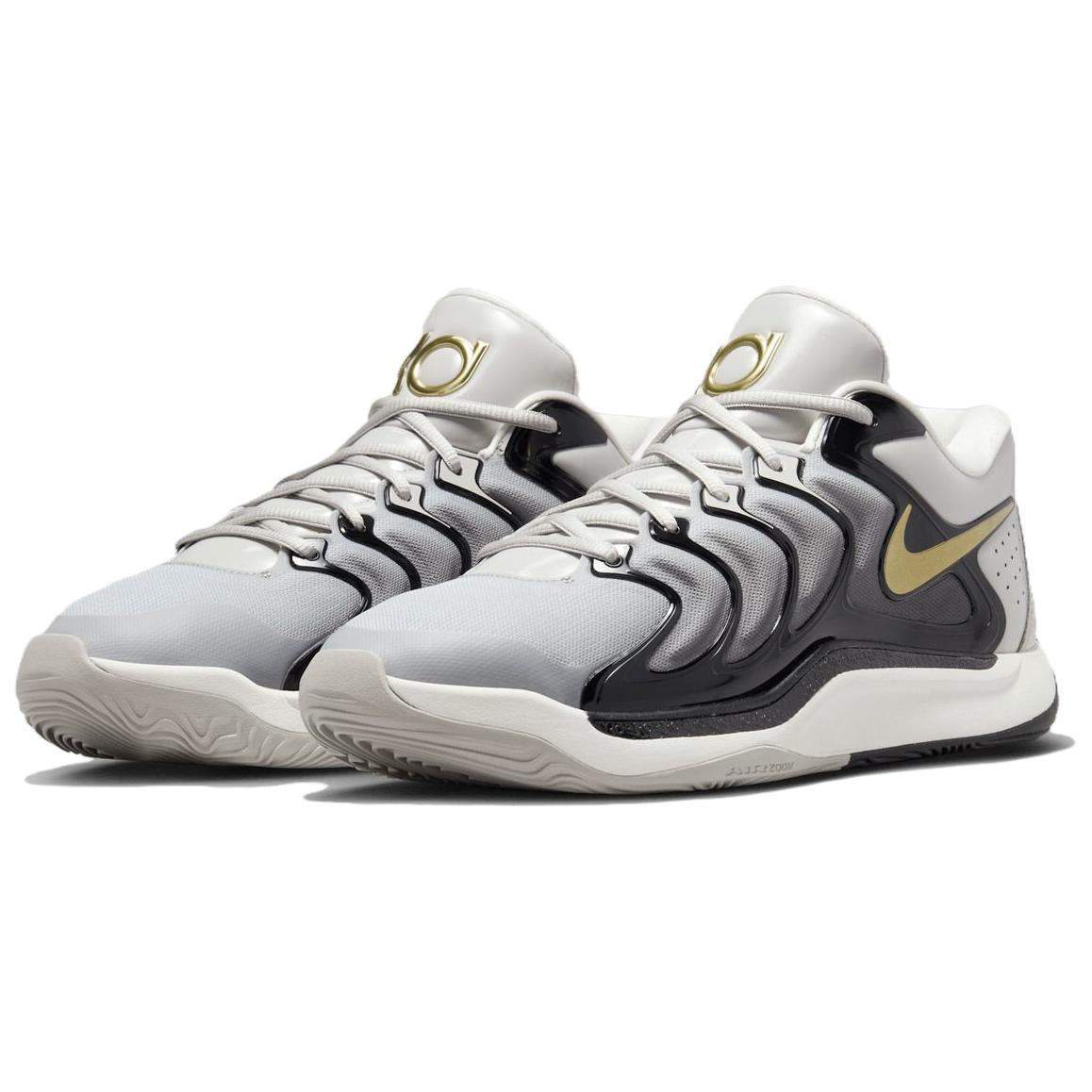Nike KD 17 Slip Resistant Abrasion Resistant Low top Basketball Shoes Unisex Gray Black