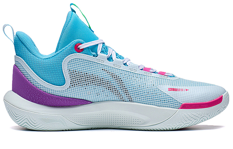 Li Ning SONIC Team Textile, Synthetic Leather, TPU Slip Resistant Support Rebound Low top Basketball Shoes Men’s