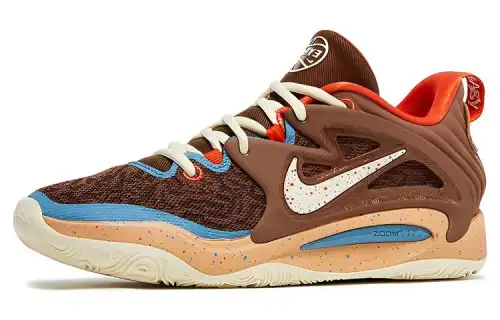 Nike KD 15 Eybl fashionable and versatile shock-absorbing, non-slip and wear-resistant low-top basketball shoes for men, blue and brown