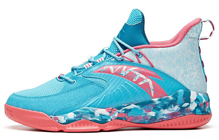 Anta Rhomboid Synthetic Leather Cushioning Slip Resistant Abrasion Resistant Breathable Mid top Basketball Shoes Men's