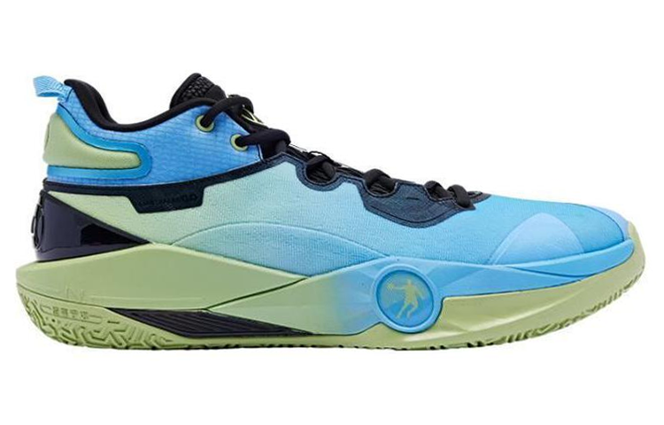 QIAODAN Halberd 6PRO Q KUNGFU Pro Cushioning Slip Resistant High top Basketball Shoes Men’s Blue Green