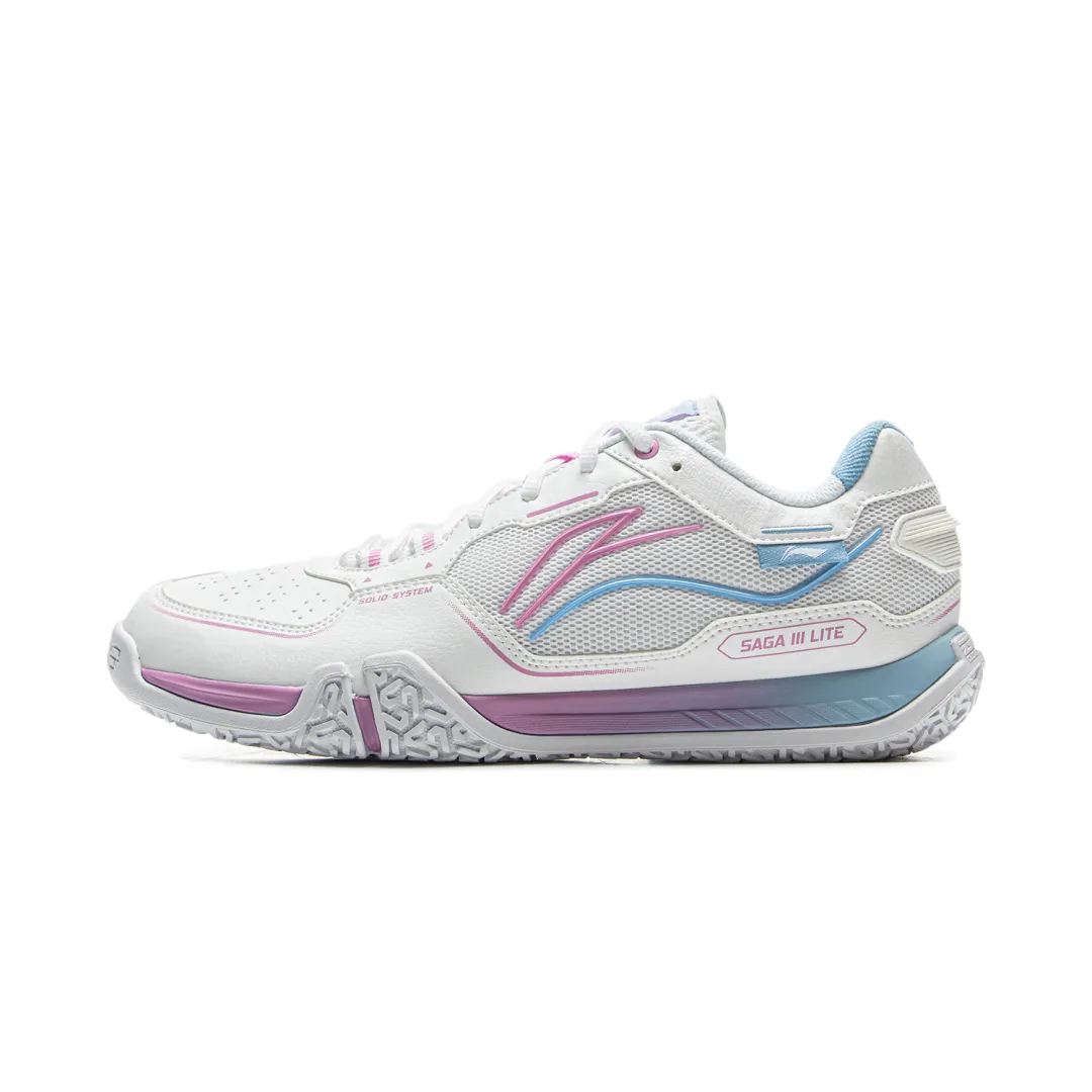 Li Ning Saga 3LITE Cushioning Abrasion Resistant Low top Badminton Shoes Unisex Standard White