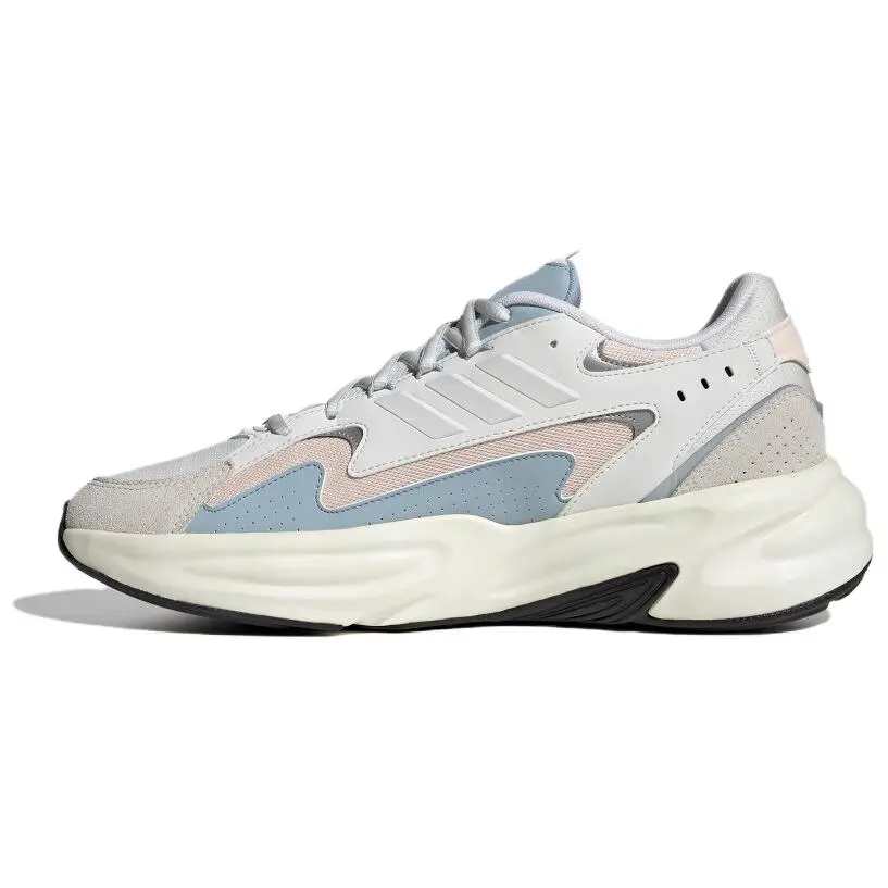Adidas Ozwave Cushioning, Wear Resistant Low top Chunky Sneakers Unisex White Pink Blue