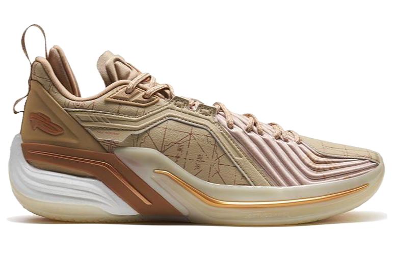 XTEP Jlin 3 Slip Resistant Low top Basketball Shoes Men’s Brown Gray/Linen Light Brown