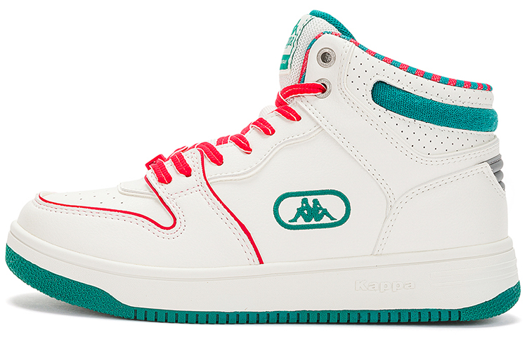 Kappa Abrasion Resistant Mid top Vintage Basketball Shoes Unisex White Green