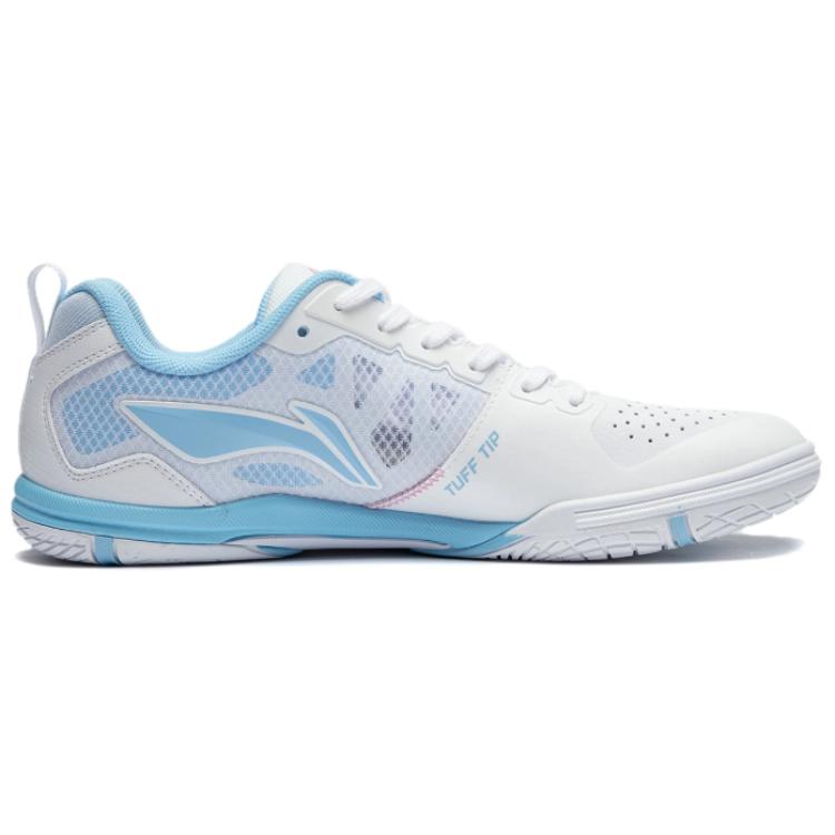 Li Ning Cushioning, Wear Resistant Low top Table Tennis Shoes Unisex White Blue