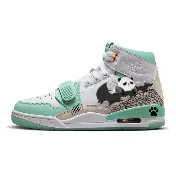 Jordan Legacy 312 Panda Paw, Lying Panda Abrasion Resistant Slip Resistant High top Vintage Basketball Shoes Men's