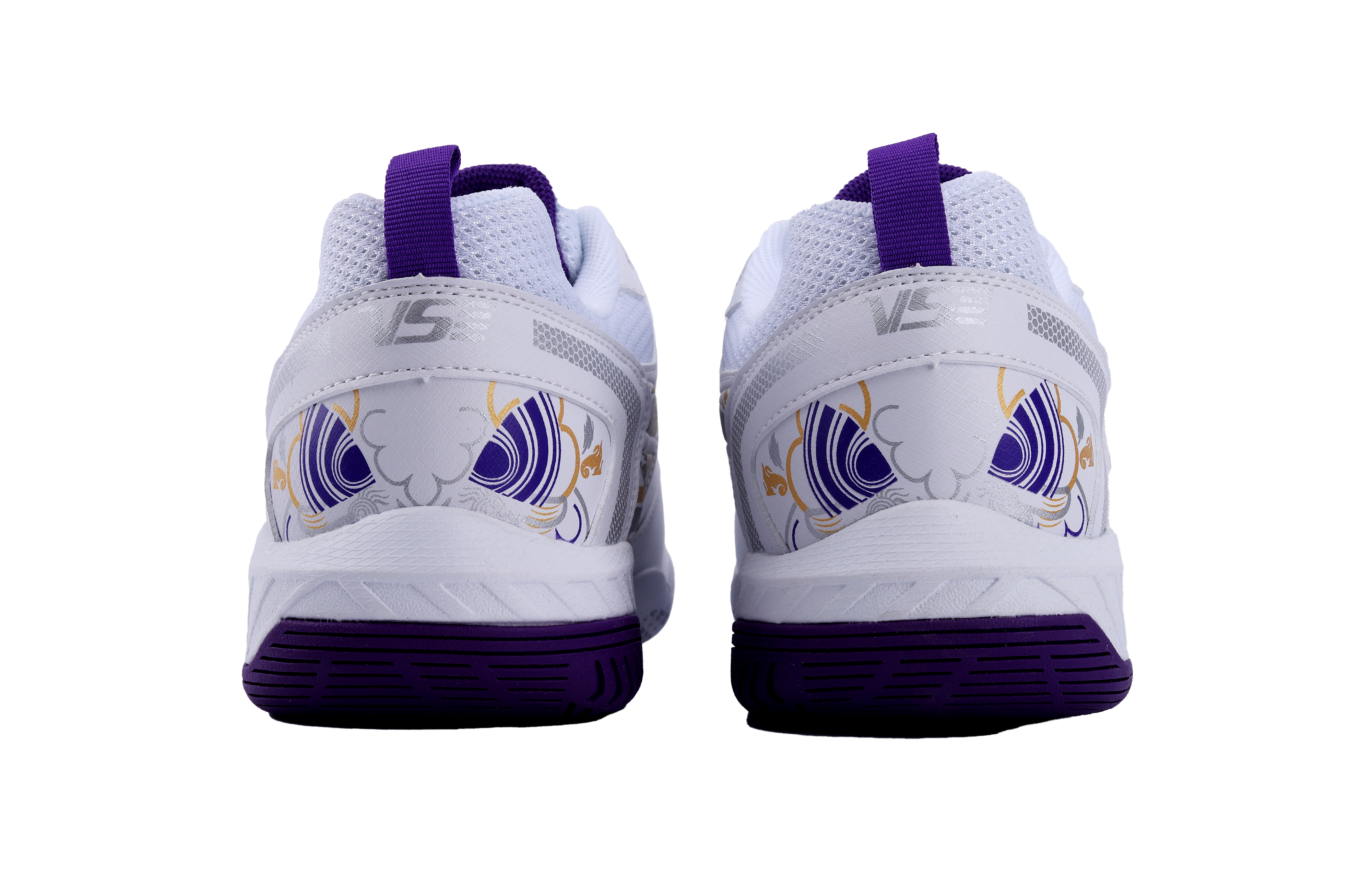 WEICHEN VS Lion Collection Slip Resistant Abrasion Resistant Support Low top Badminton Shoes Unisex White