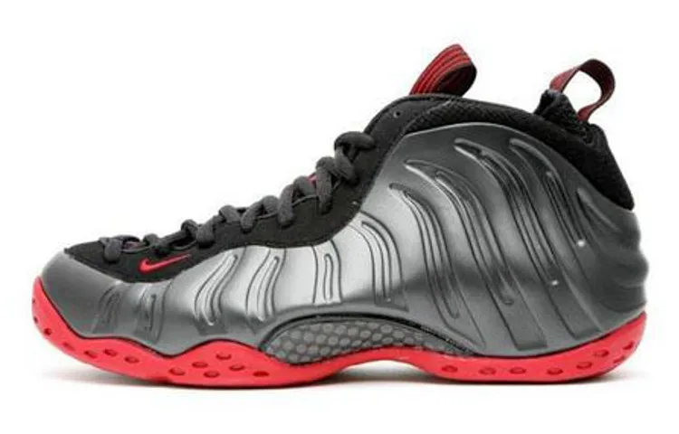 Nike Foamposite One Cough Drop 2010 Comfortable Slip Resistant Lightweight Mid top Basketball Shoes Men's Black Red