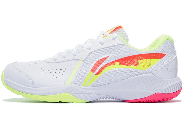 Li Ning Thunder LITE Textile, Synthetic Leather Low top Badminton Shoes Unisex Standard White