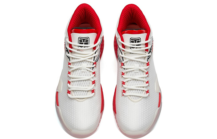 ANTA Basketball Collection Basketball Shoes Men’s High Top Ivory White/Black/University Red