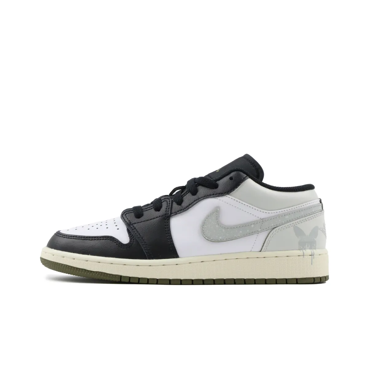 Jordan Air Jordan 1 Abrasion Resistant Support Low top Vintage Basketball Shoes Unisex Gray