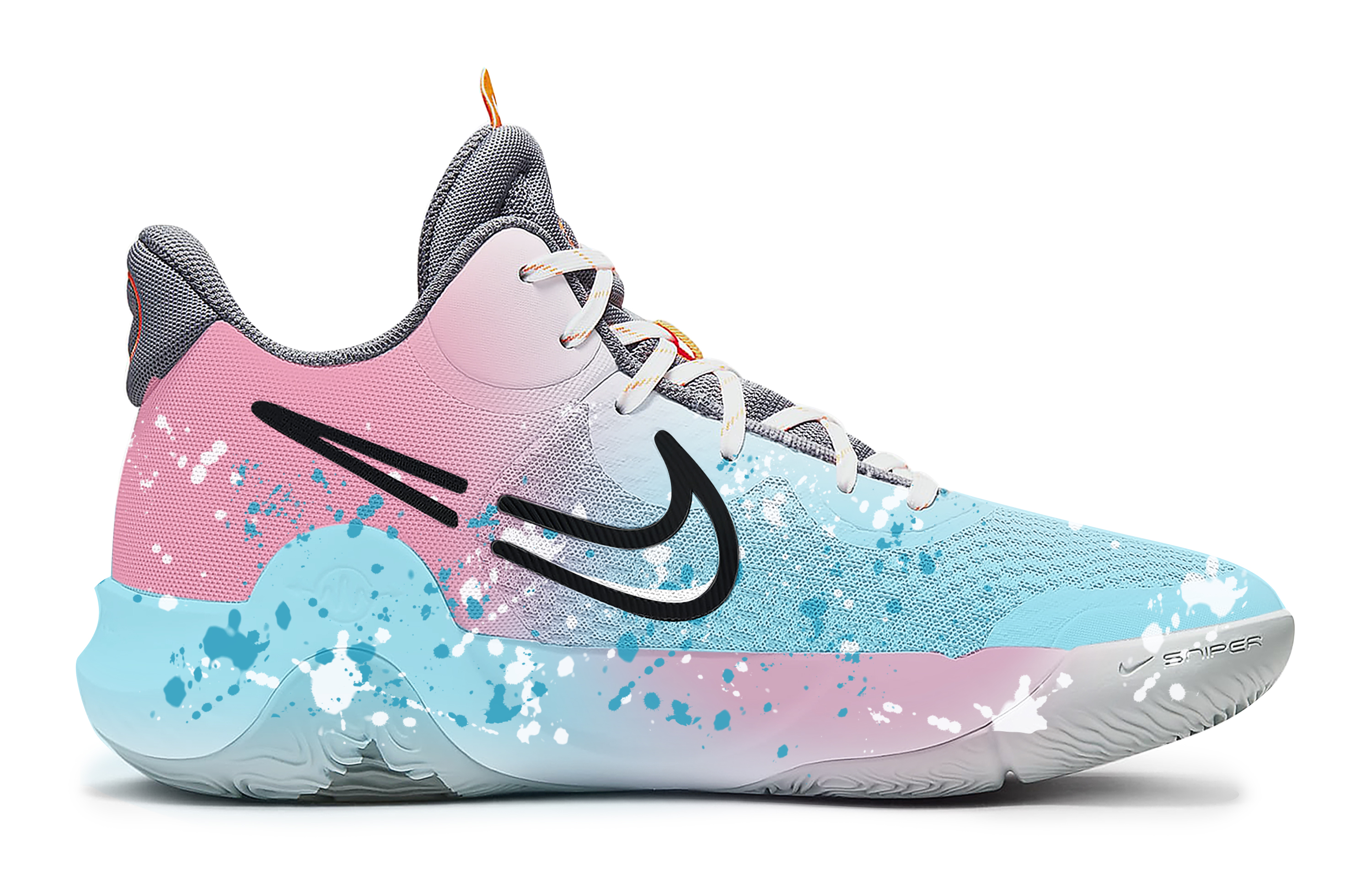 Nike KD Trey 5 IX Observer Pink Box Slip Resistant Abrasion Resistant Mid top Basketball Shoes Unisex Pink Blue