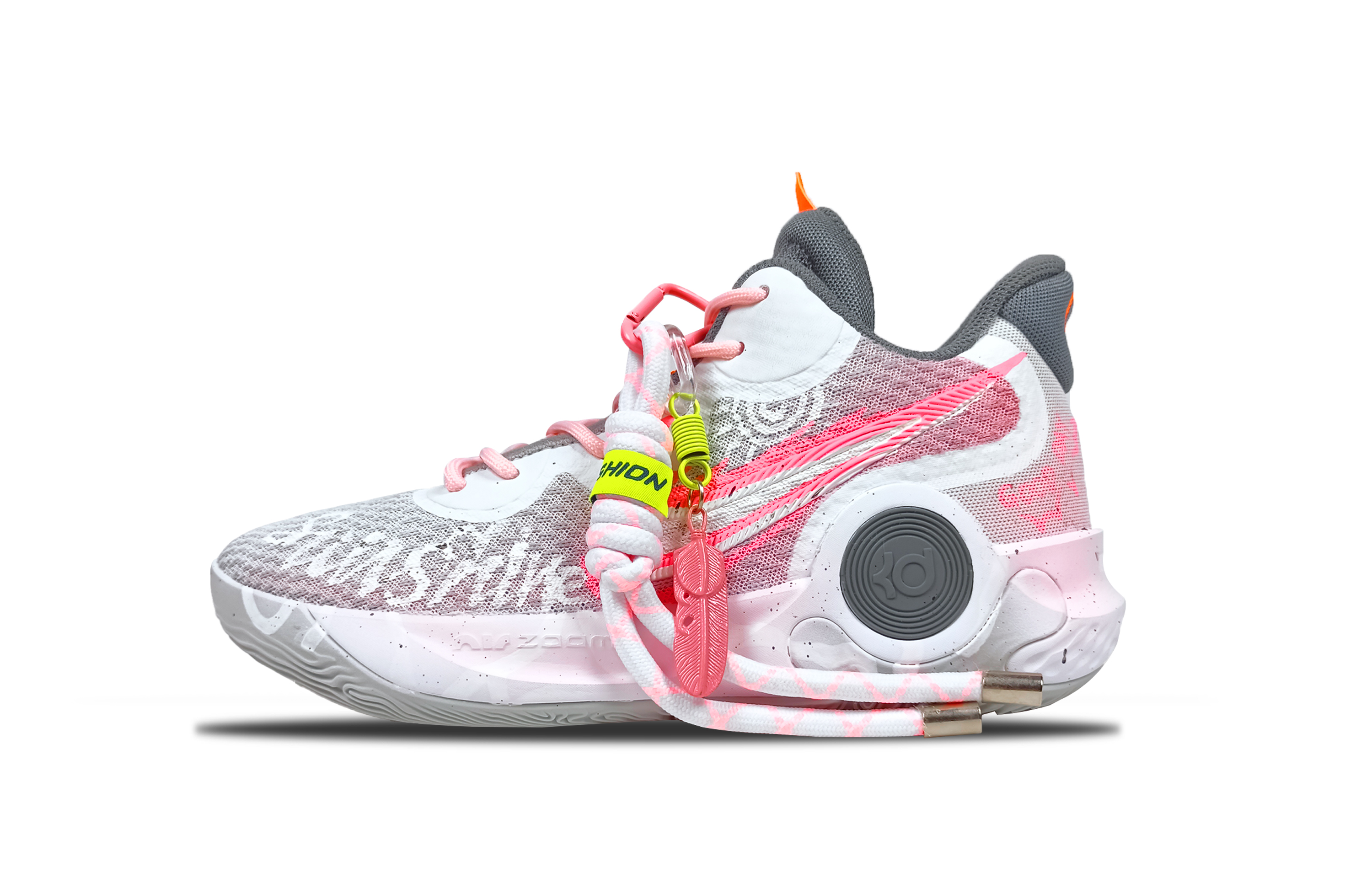 Nike KD Trey 5 IX Lucky Day Fabric Cushioning, Wear Resistant Low top Basketball Shoes Unisex Pink Gray White