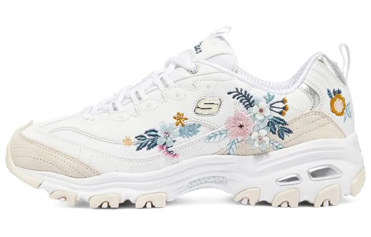 Skechers D'Lites 1.0 Mesh, Artificial Leather Low top Chunky Sneakers Women's White