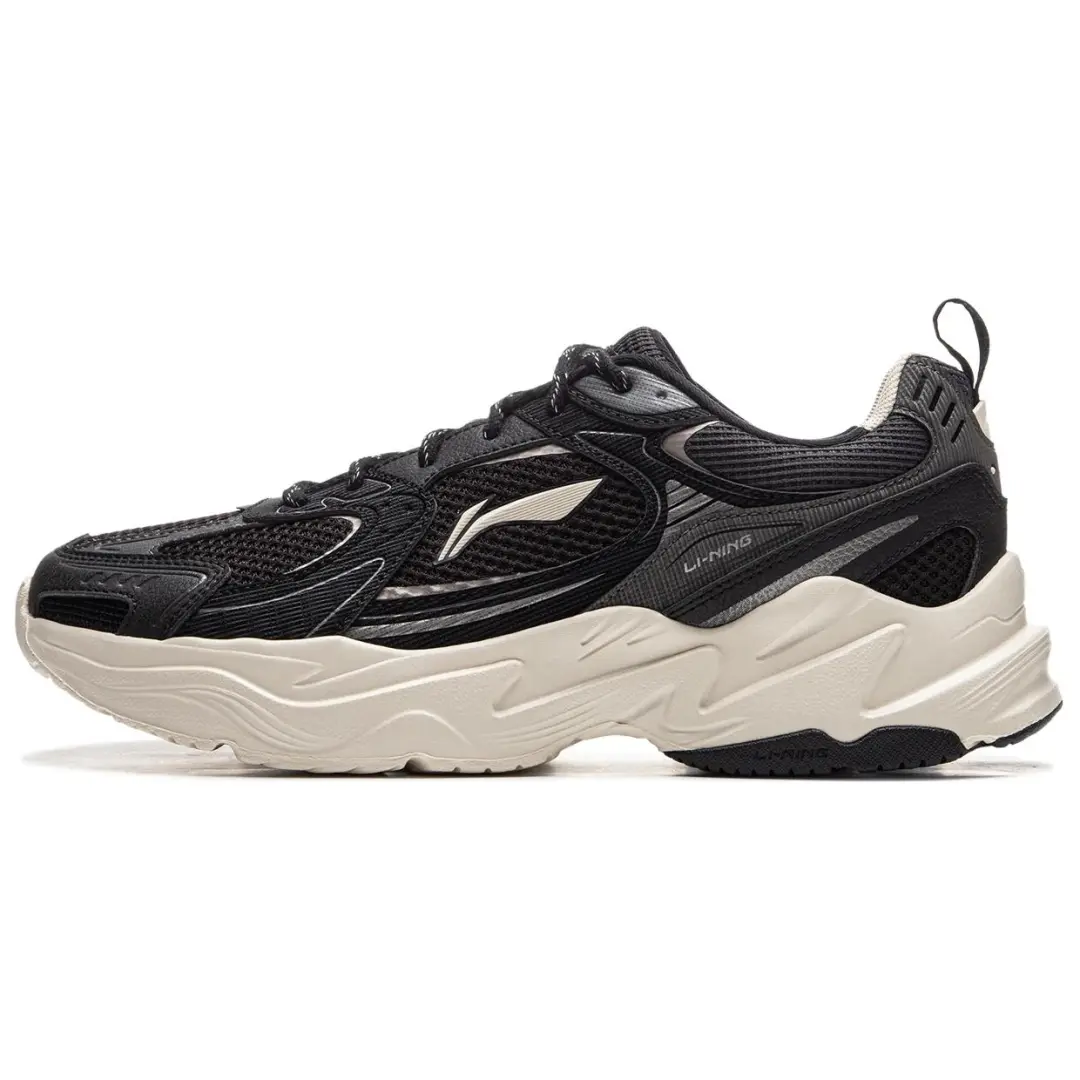 Li Ning Shooting Stars 2K Cushioning Slip Resistant Abrasion Resistant Support Low top Chunky Sneakers Men's Black