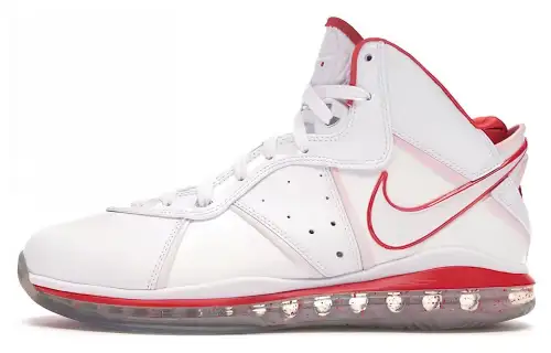 Nike Lebron 8 China mid-top retro basketball shoes men's white and red