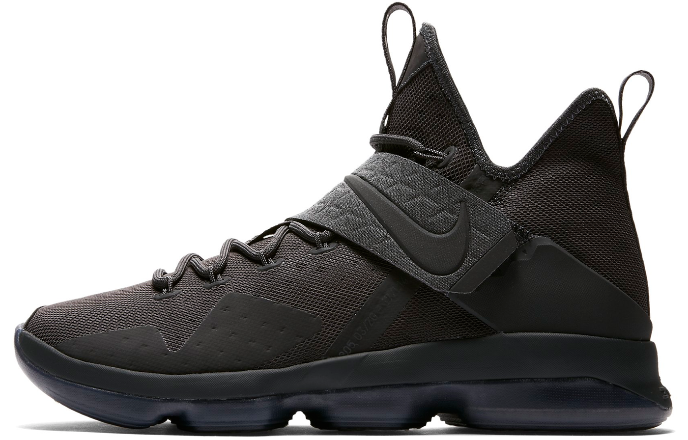 Nike Lebron 14 Zero Dark Thirty 23 Comfortable Round Toe Anti-slip Lightweight Mid-top Practical Basketball Shoes Men's Black