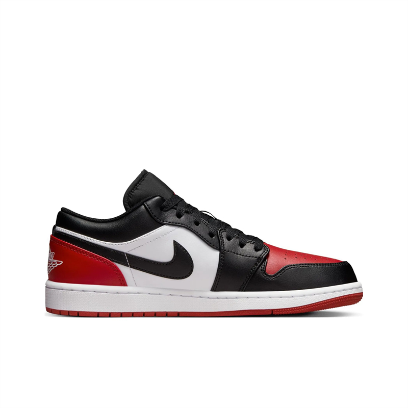 Jordan Air Jordan 1 Slip Resistant Low top Vintage Basketball Shoes Unisex Bred Toe