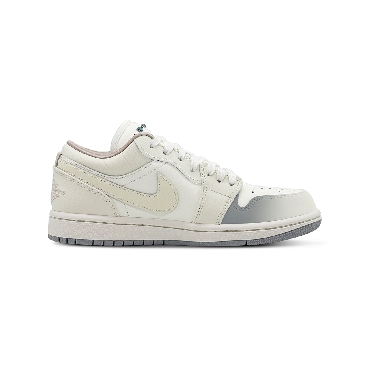 Jordan Air Jordan 1 Moonlight Silk Silver Feather Abrasion Resistant Low top Vintage Basketball Shoes Women’s