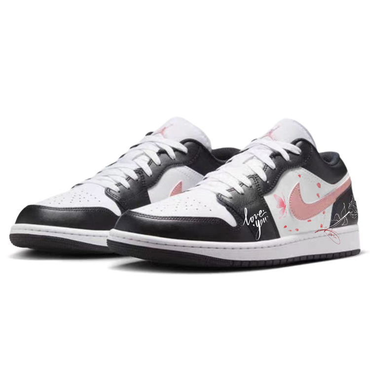 Jordan Air Jordan 1 Vintage Basketball Shoes Unisex Low Top Pink/Black