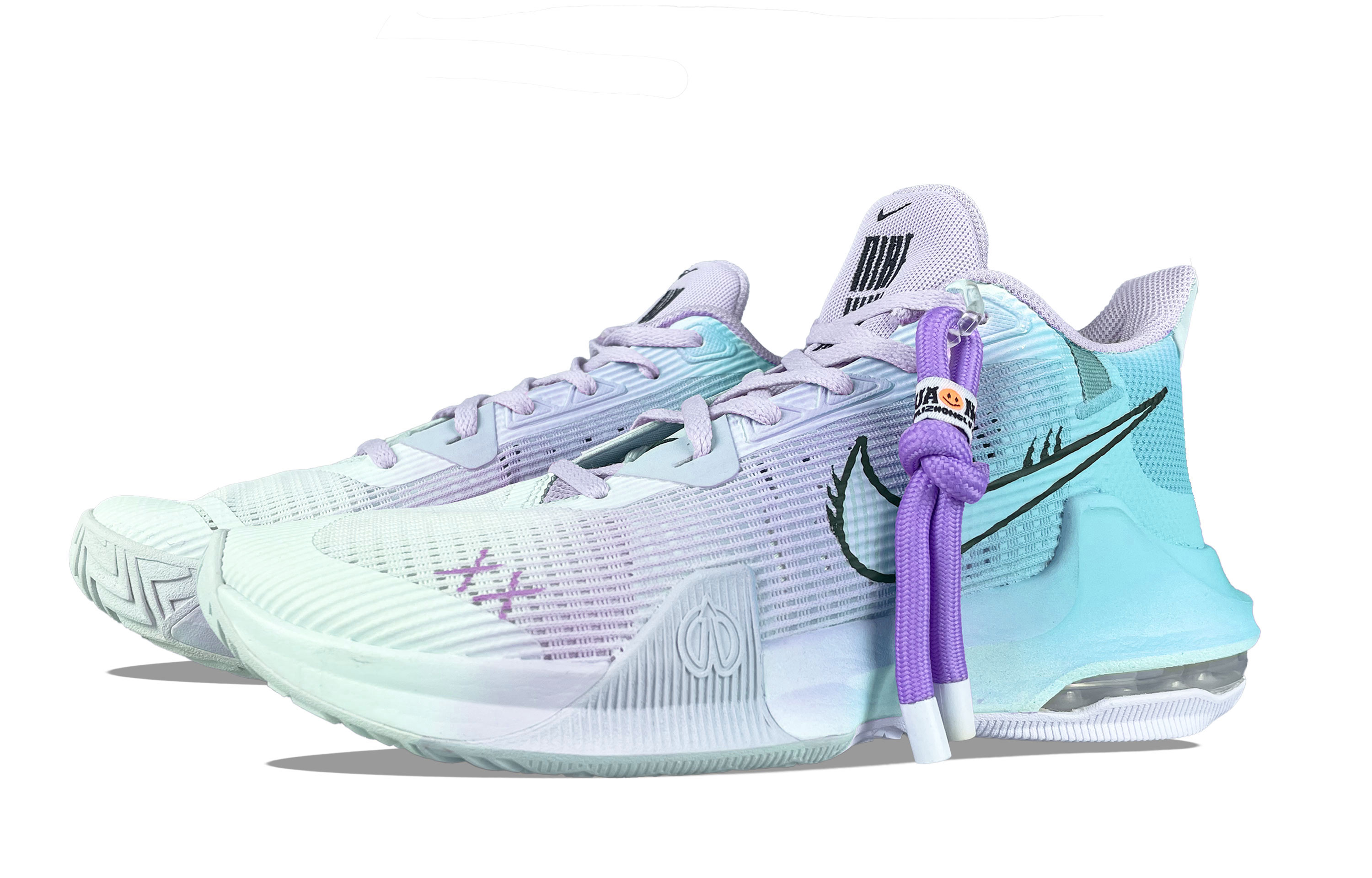 Nike Air Max Impact 3 Cushioning, Wear Resistant Low top Basketball Shoes Unisex Blue Purple