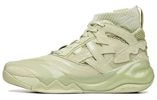 MARVEL x Anta Anta KT6 Destruction-Venom Thompson fabric synthetic leather shock-absorbing anti-slip wear-resistant wrapping high-top basketball shoes men's green
