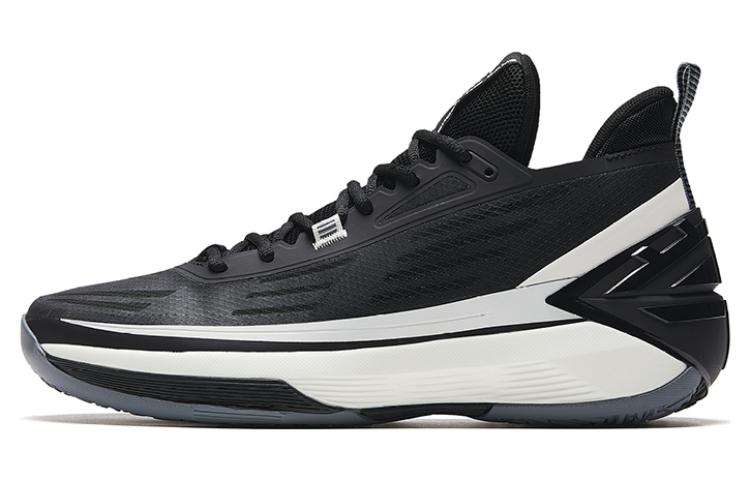 Anta Attack 5 Fabric Cushioning Slip Resistant Abrasion Resistant Low top Basketball Shoes Men’s Black White