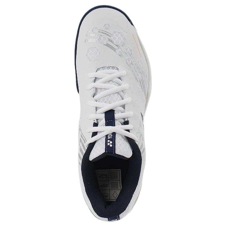 YONEX Cushioning Abrasion Resistant Coverage Low top Badminton Shoes Unisex White Blue Orange