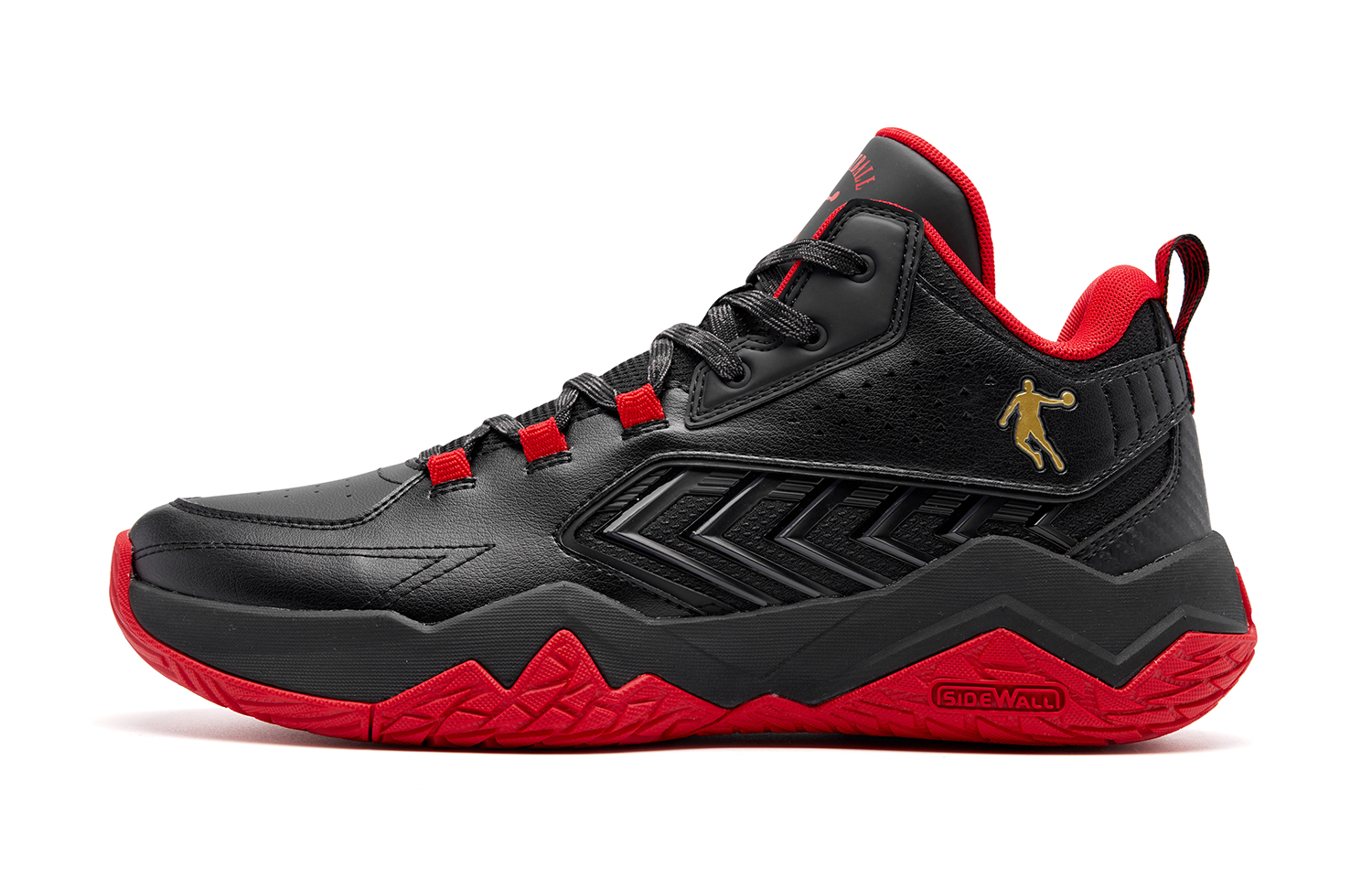 QIAODAN City Hero Mid top Basketball Shoes Men’s Black Red