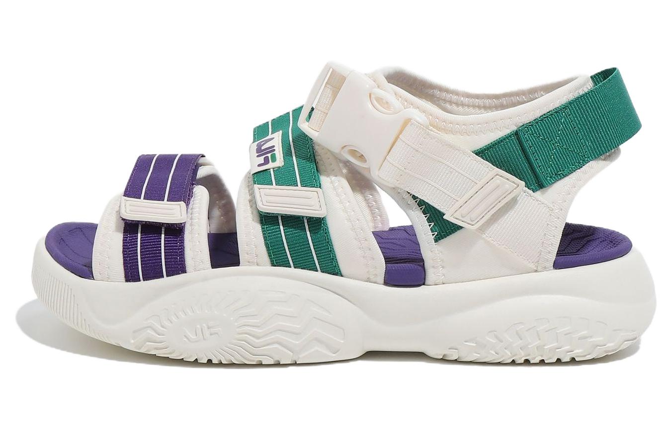 FILA Tapered Sandals V3 Slip Resistant Abrasion Resistant Sports Sandals Unisex Green Purple Korean Style