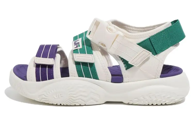 FILA Tapered Sandals V3 Slip Resistant Abrasion Resistant Sports Sandals Unisex Green Purple Korean Style