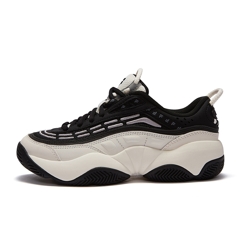 FILA FUSION FIRE Flame Shoes Versatile Balance Low top Vintage Basketball Shoes Women’s Black White