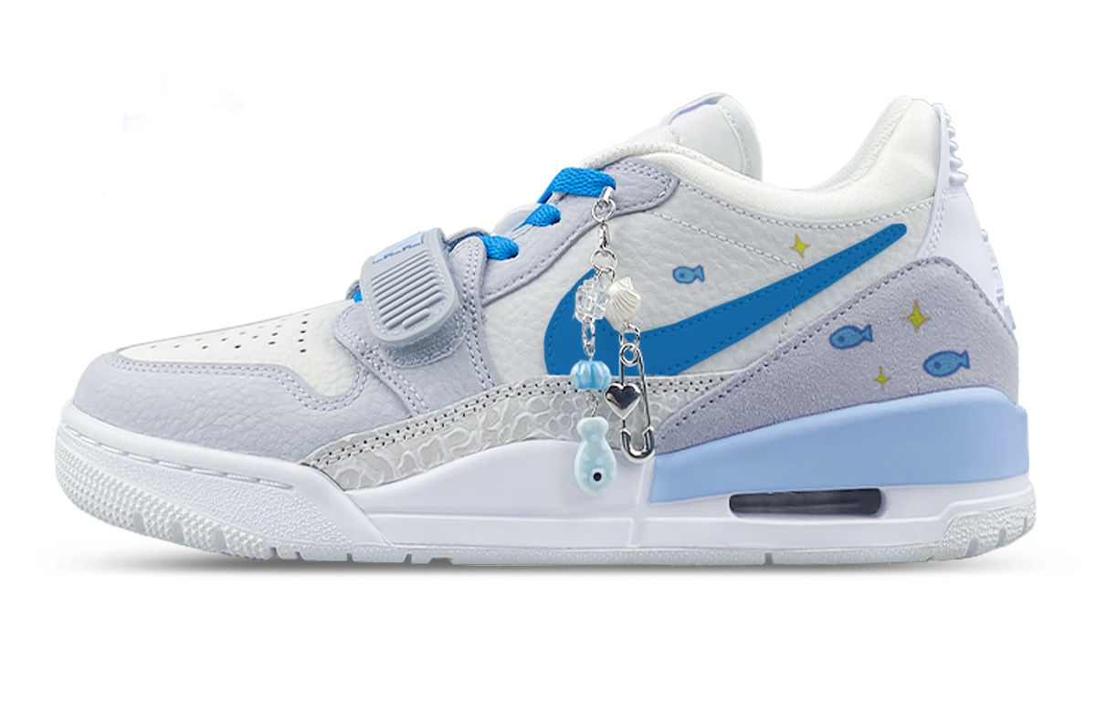 Jordan Legacy 312 Abrasion Resistant Low top Vintage Basketball Shoes Men’s White Blue