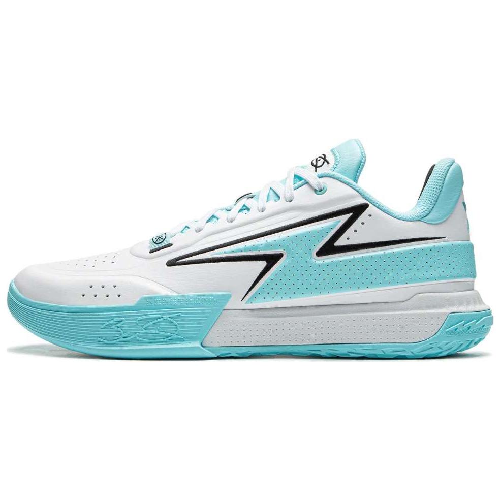 Li Ning Slip Resistant, Abrasion Resistant, Lightweight Low top Basketball Shoes Men’s White Blue