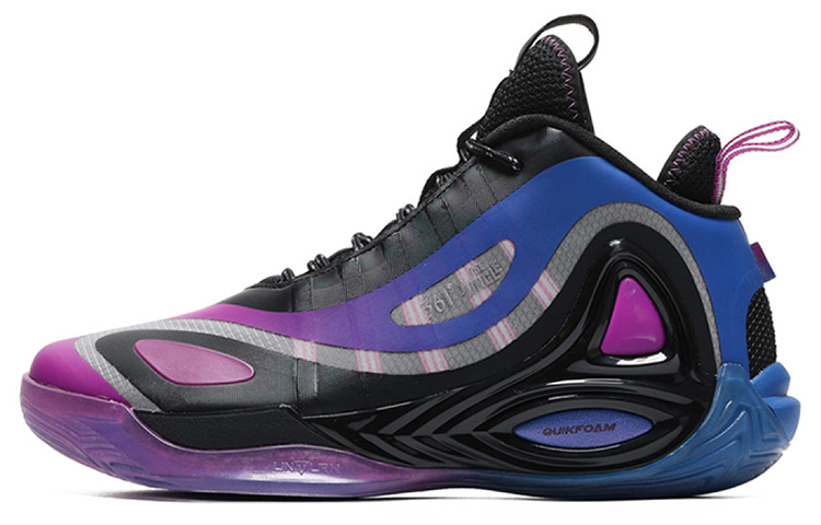 361° Zengo Orca Bouncy Slip Resistant, Abrasion Resistant, Lightweight Mid top Basketball Shoes Men’s Black Purple