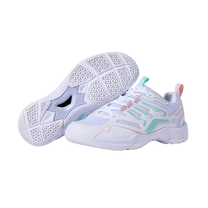 KUMPOO Cushioning Breathable Support Low top Badminton Shoes Unisex White/Blue/Pink