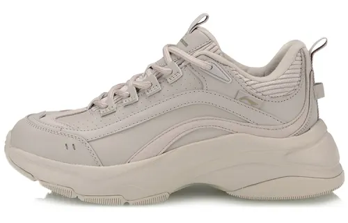 Li Ning Aurora WindWalker Fleece lined Cushioning Slip Resistant Low top Sports Casual Shoes Women's Light Gray