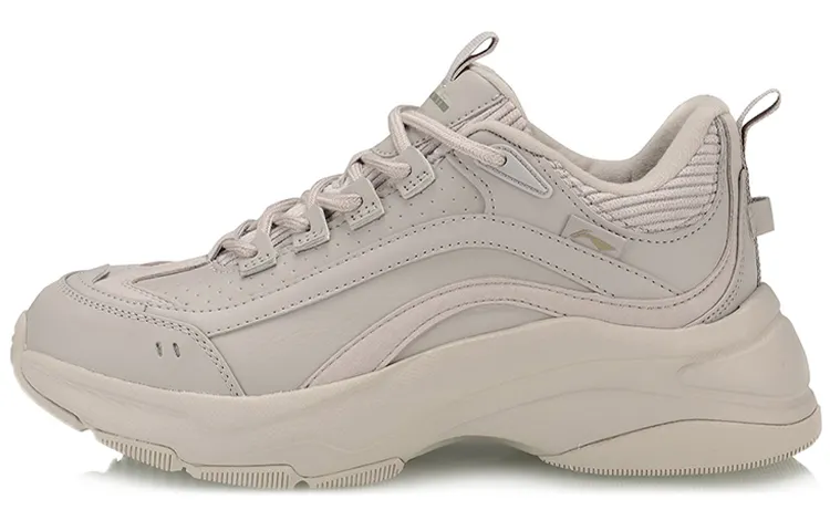 Li Ning Aurora WindWalker Fleece lined Cushioning Slip Resistant Low top Sports Casual Shoes Women's Light Gray