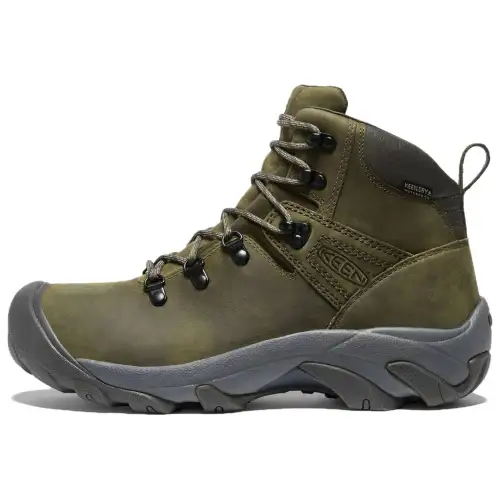 Keen Pyrenees Cushioning, Wear Resistant High top Mountaineering Shoes Men's Green Gray