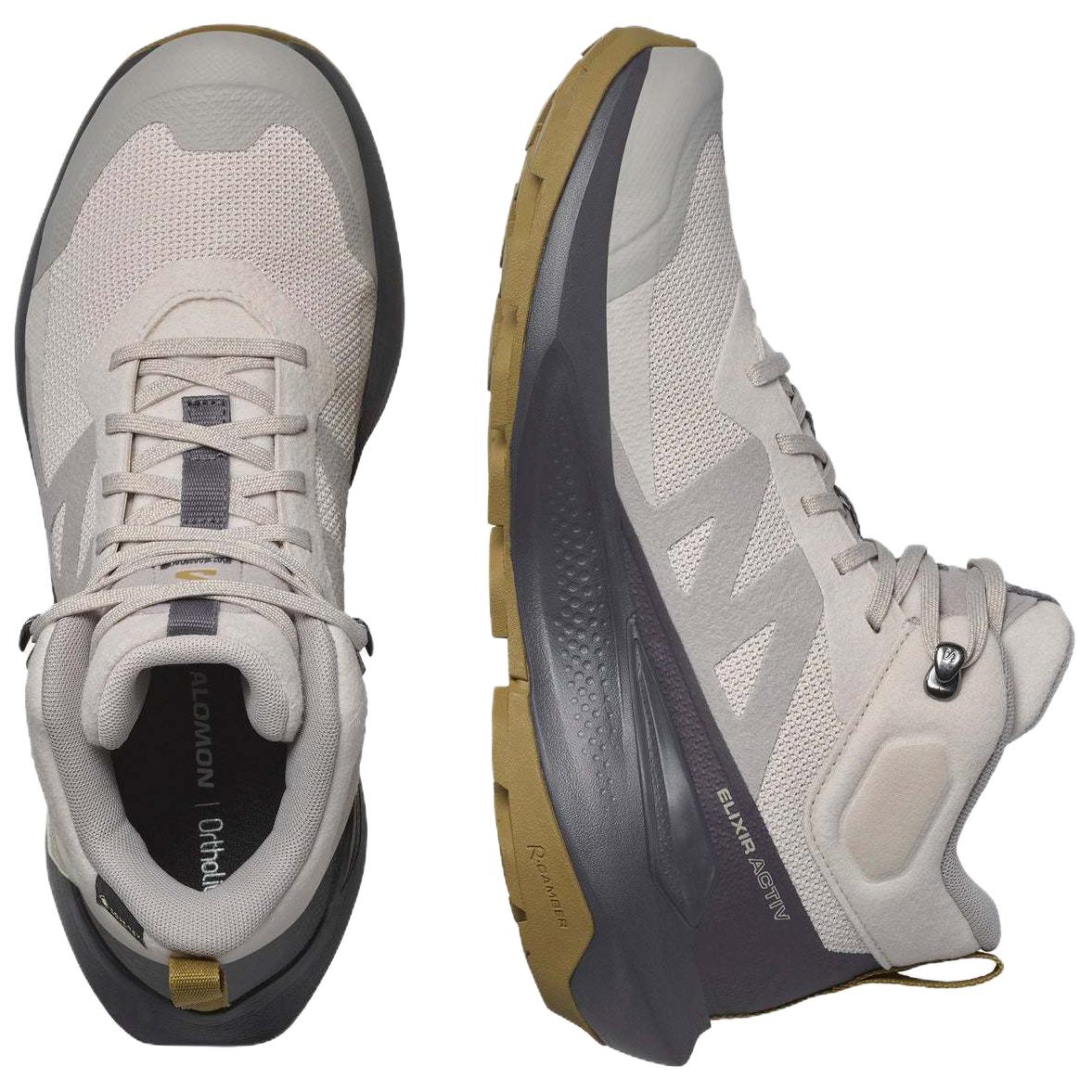 SALOMON Elixir Slip Resistant Abrasion Resistant Mid top Hiking Shoes Women’s Gray Black
