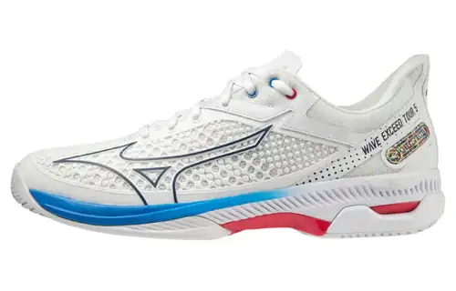 Mizuno Comfortable Cushioning Slip Resistant Abrasion Resistant Low top Tennis Shoes Unisex White Red Blue