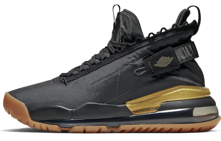Jordan Proto-Max 720 Comfortable Sports Mid-top Basketball Shoes Men's Black Raw Rubber
