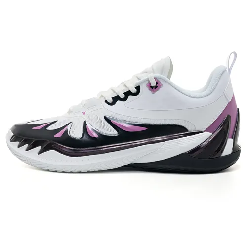 RIGORER AR3 Vision Purple Gold Shock Absorbing, Wear Resistant, Anti-Slip, Breathable and Rebound, Low-top Carbon Plate, Elastic Technology Basketball Shoes, Men's, White and Black