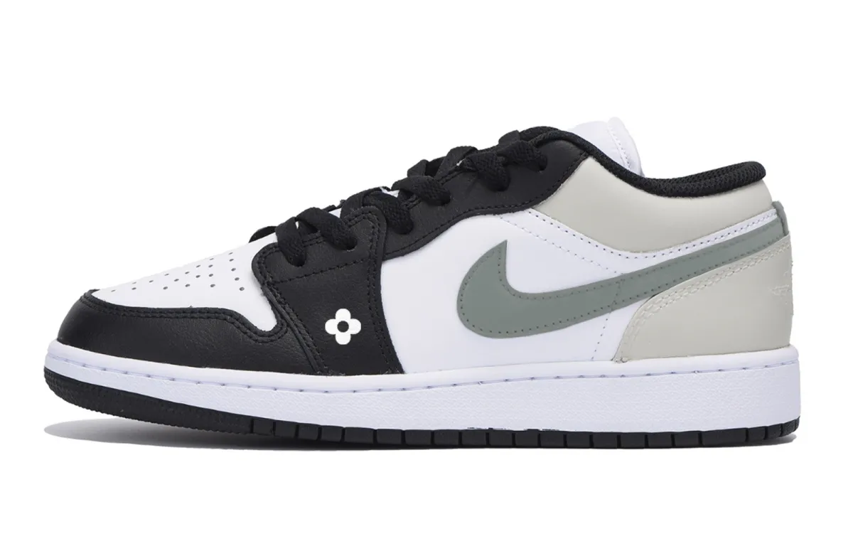 Jordan Air Jordan 1 Low top Vintage Basketball Shoes Men's White Gray